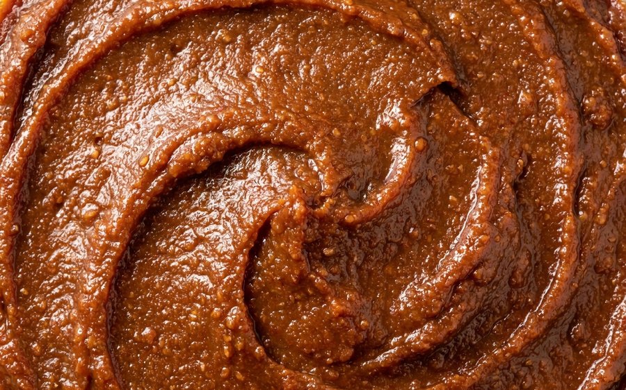 Rich miso paste filling the frame